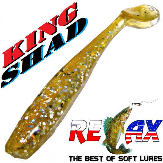 Relax King Shad 3 Gummifisch 8cm Kristall Glitter Arkansas Back 5 Stück im Set Zanderköder