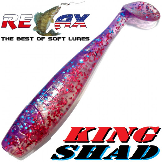 Relax King Shad 4 Gummifisch ca. 11cm Farbe Electric Glitter Rot Glitter Zanderköder