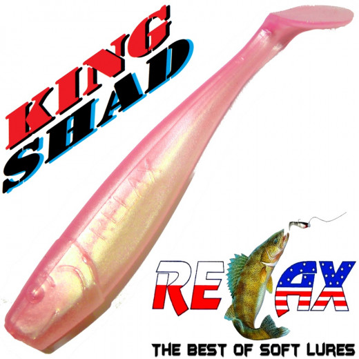 Relax King Shad 4 Gummifisch ca. 11cm Farbe Pink Pearl Zanderköder