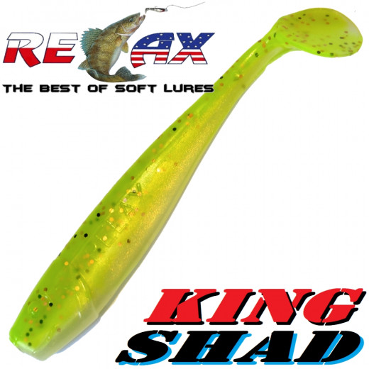 Relax King Shad Gummifisch ca. 11cm 4 Farbe Goldperl Chartreuse Pepper Zanderköder