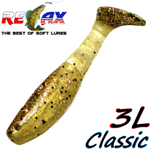 Relax Kopyto 3L Classic 3 Gummifisch 8cm Goldperl Kristall Glitter Softbait