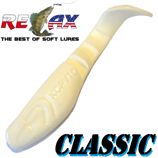 Relax Kopyto 3L Classic 3 Gummifisch 8cm Reinweiss Softbait