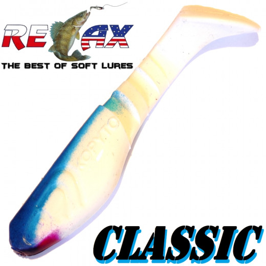 Relax Kopyto 3L Classic 3 Gummifisch 8cm Reinweiss Blau 5 Stück im Set Softbait