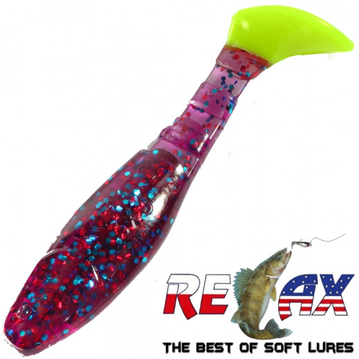 Relax Kopyto Classic 4L 4 Gummifisch 11cm Electric Fluogelb Tail Softbait