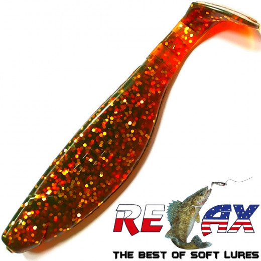 Relax Kopyto-6 River Gummifisch 6 ca. 15cm Farbe Motoroil Glitter 5 Stück im Set