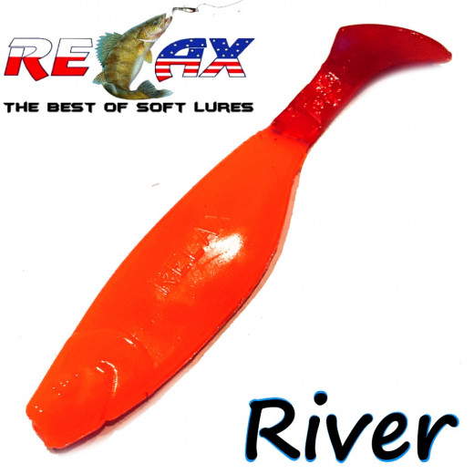 Relax Kopyto River 4 Gummifisch Länge 4 - ca. 10cm Farbe Orange RT 5 Stück im Set!
