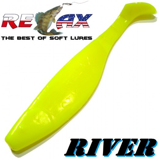 Relax Kopyto River 5 Gummifisch 12,5 cm Fluogelb 1 Stück idealer Wels & Hechtköder