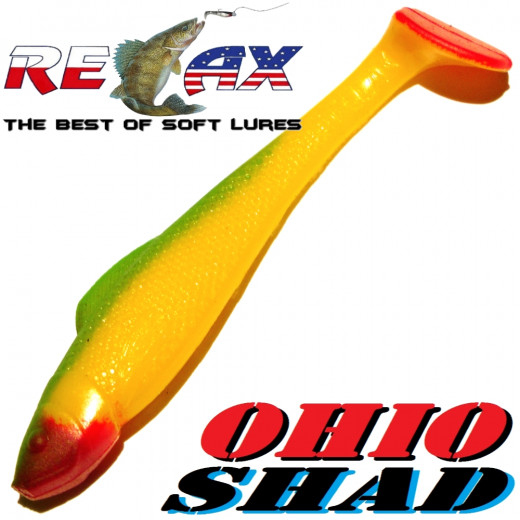 Relax Ohio Shad 2,5 Gummifisch ca. 7cm Farbe Gelb Grün RT 1 Stück Barsch&Zanderköder