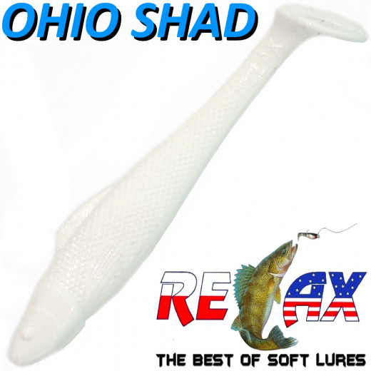 Relax Ohio Shad 2,5 Gummifisch ca. 7cm Farbe Reinweiss 1 Stück Barsch&Zanderköder