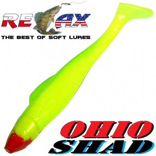 Relax Ohio Shad 4 Gummifisch ca. 10,5cm Farbe Fluogelb Fluogrün 1 Stück Barsch&Zanderköder