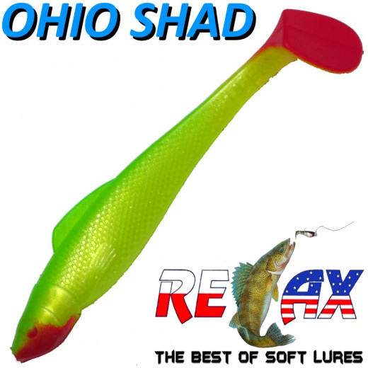 Relax Ohio Shad 4 Gummifisch ca. 10,5cm Farbe Perl Grün RT 1 Stück Barsch&Zanderköder