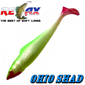 Relax Ohio Shad 4 Gummifisch ca. 10,5cm Farbe Silberperl Grün RT Barsch&Zanderköder 5 Stück