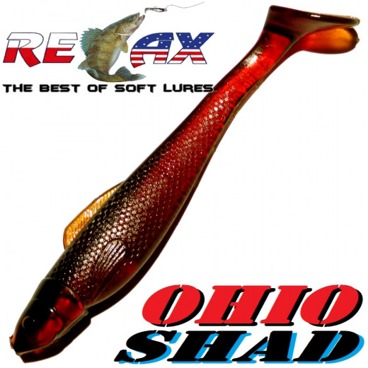 Relax Ohio Shad 5 Gummifisch ca. 14cm Köderfarbe Motoroil (S091)1 Stück Hecht&Zanderköder