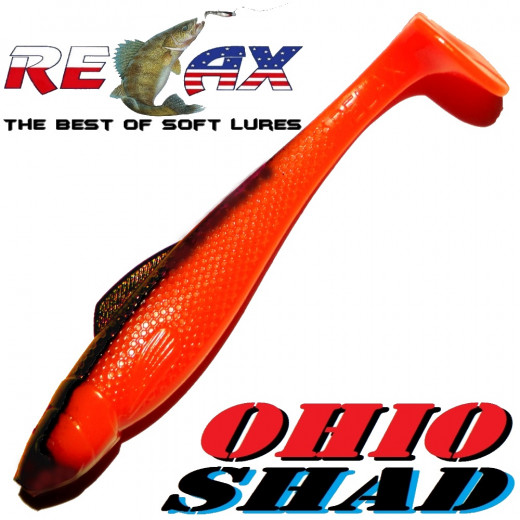 Relax Ohio Shad 5 Gummifisch ca. 14cm Farbe Orange Braun 1 Stück Hecht&Zanderköder