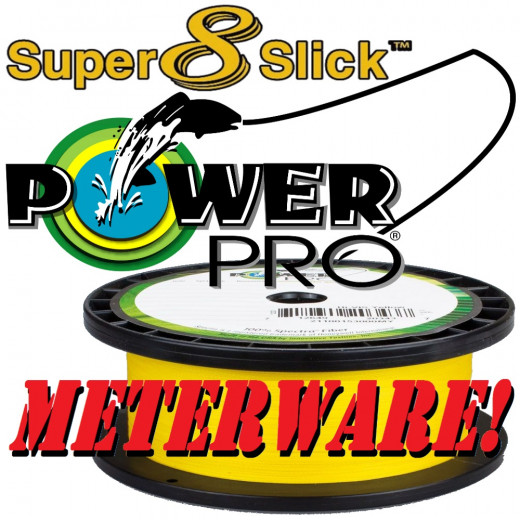 Shimano Power Pro Super 8 Slick geflochtene Angelschnur Hi-Vis Yellow 0,15mm 10kg 100m Meterware