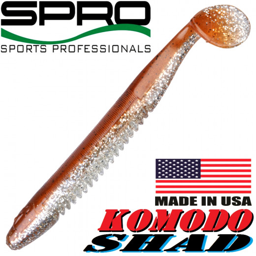 Spro Komodo Shad Gummifisch 9cm Farbe Brown Glitter Swimbait 1 Stück Barsch & Zanderköder