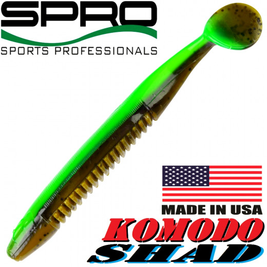 Spro Komodo Shad Gummifisch 9cm Farbe Matcha Chocolate Swimbait 1 Stück Barsch & Zanderköder