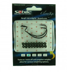 Sebile Soft Weight System Clever Jigs Gr. 2/0 inkl. Gewichte 2 Stück Farbe Black Nickel