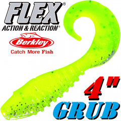 Berkley Flex Grub 4 Twister Gummifisch 10cm Lime