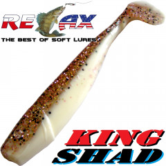 Relax King Shad Gummifisch ca. 11cm 4 Farbe Reinweiss Kupferglitter Zanderköder