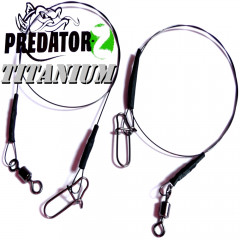 Predator Z Titanium Titanvorfach Spin Snap + Wirbel Länge 30cm Tragkraft 11,0kg 2 Stück im Set