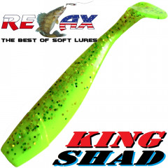 Relax King Shad Gummifisch ca. 11cm 4 Farbe Chartreuse Glitter Zanderköder