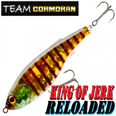 Team Cormoran King of Jerk Reloaded Jerkbait 130mm 46g Slow Sinking 1 Stück Farbe Ghost Perch