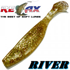 Relax Kopyto River 6 ca. 16cm Farbe Gold Glitter Swimbait der ideale Großhecht & Welsköder für Bodden & Co.