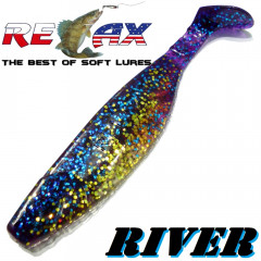 Relax Kopyto River 5 Gummifisch 12,5 cm Electric Glitter Gold Glitter 1 Stück idealer Wels & Hechtköder