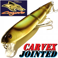 Coyote Pro Lures Carvex Jointed Wobbler 11cm 22g Floating Farbe 09AT Green White Brown Custom Paint Hecht&Zanderköder