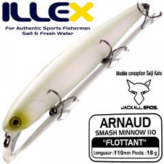 Illex Arnaud 110F Wobbler Floating 18g Farbe Bone Design by Seiji Kato