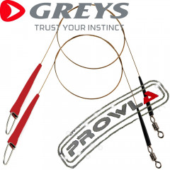 Greys Prowla Safe System Supa Titanium Lure Trace Titanvorfächer 30cm 18kg - 40lb 2 Stück im Set