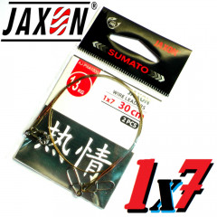 Jaxon Stahlvorfach Sumato 1X7 Strand Spin Snap + Wirbel Länge 20cm Tragkraft 13,0kg 2 Stück im Set
