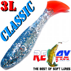 Relax Kopyto 3L Classic 3 Gummifisch 8cm Kristall Glitter Blau Glitter OT Softbait