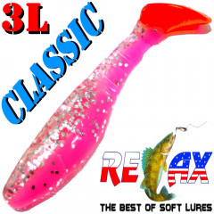 Relax Kopyto 3L Classic 3 Gummifisch 8cm Pink Kristall Glitter RT Softbait