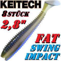 8X Keitch FAT Swing Impact 2,8 Gummifisch 7cm Pro Blue Red Pear