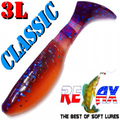 Relax Kopyto 3L Classic 3 Gummifisch 8cm Orange Electric Glitter Softbait