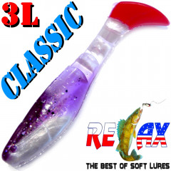 Relax Kopyto 3L Classic 3 Gummifisch 8cm Pearl Violett RT Softbait