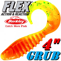 Berkley Flex Grub 4 Twister Gummifisch 10cm Firetiger