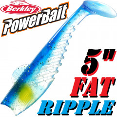Berkley Power Bait Fat Ripple Shad Gummifisch 5 - 13cm Ocean 3 Stück Gummifischset