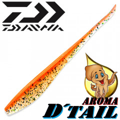 Daiwa Tournament D-Tail Pintail-Shad 4 - 10,2cm Farbe Orange Shiner 8 Stück mit Tintenfischaroma No-Action-Shad für Barsch&Zander