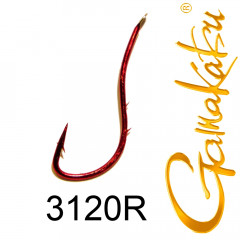 Gamakatsu Wurmhaken 3120R gebunden Gr.6 0,25mm 70cm 10 Stück Farbe Rot