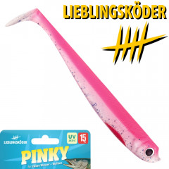 Lieblingsköder 6 Gummifisch 15cm Farbe Pinky Zander & Hechtköder ideal für trübes Wasser & Wolken