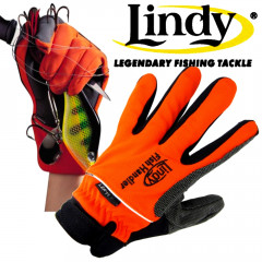 Lindy Fischlandehandschuh Rechte Hand Gr. L - XL Farbe Orange Schwarz