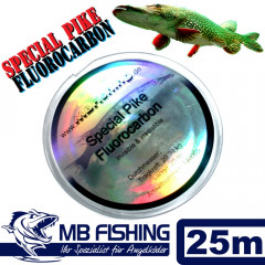 MB-Fishing Special Pike Fluorocarbon Vorfachmaterial 0,55mm 15,95kg Hechtsicher! 25 Meter PIKE FC