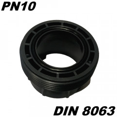 PVC-U Fitting Adapter Verschraubung Durchmesser 40mm mit 2 X Klebemuffe ideal für Rohrleitungsbau am Koiteich