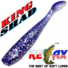 Relax King Shad 3 Gummifisch 8cm Clear Blue Glitter 1 Stück Zanderköder