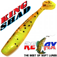 Relax King Shad 3 Gummifisch 8cm Fluogelb Arkansas Pepper 5 Stück im Set Zanderköder