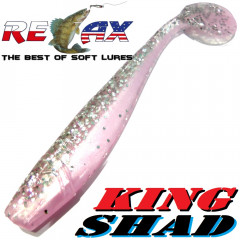 Relax King Shad 4 Gummifisch 11cm Kristall Glitter Bubblegum 5 Stück im Set Zanderköder