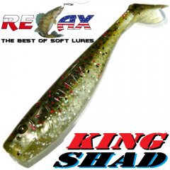 Relax King Shad 4 Gummifisch ca. 11cm Farbe Clear Glitter Olive Zanderköder